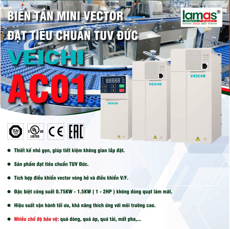 veichi ac01, biến tần điều khiển vector